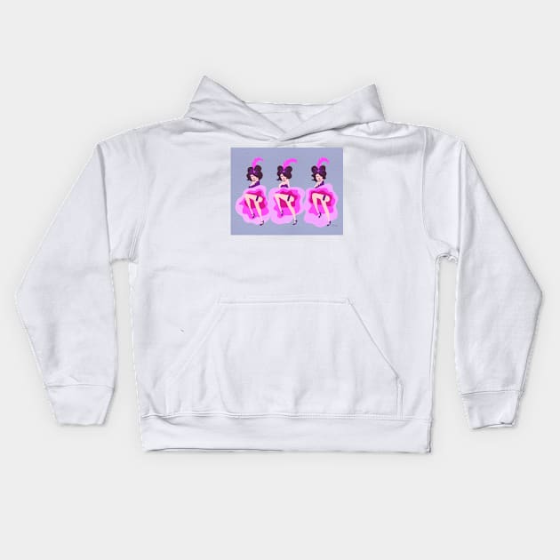 Purple Can Can Kids Hoodie by CatCoq